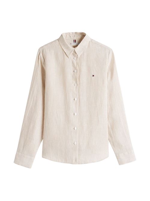 Camicia donna avorio in lino Tommy Hilfiger | WW0WW44697Z00